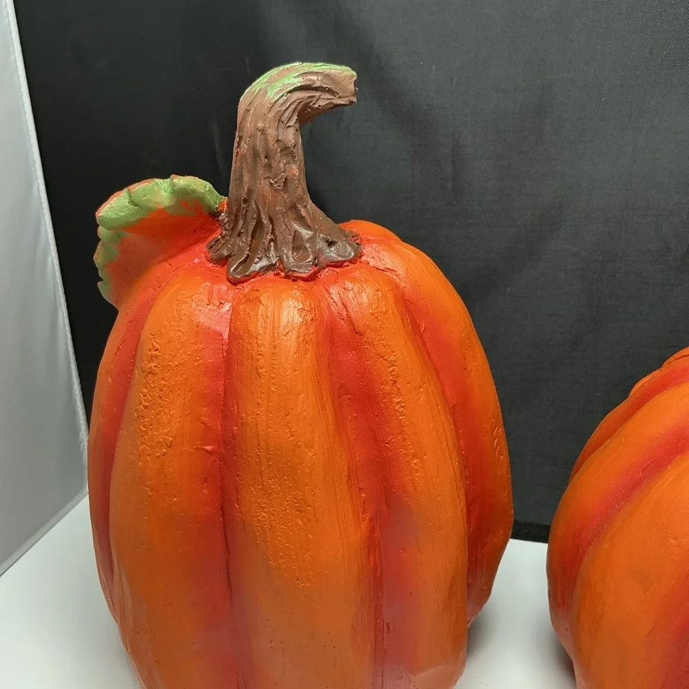 Collections Etc Expressive Pumpkins Halloween Table Top Décor Medium Lot Of 2